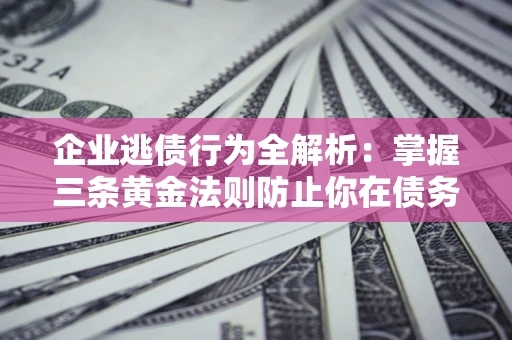 北京企业逃债行为全解析：掌握三条黄金法则防止你在债务乱局中“踩雷”